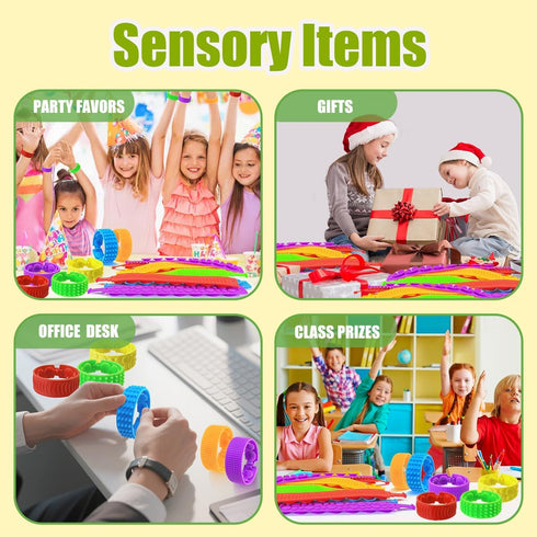 Autism,12PCS Fidget Sensory Toys for Sensory Items Autism Bracelet for Kids Audlts,Fidget Bracelet Anxiety Relief Items