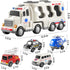 5 Pack 3 4 5 6 3-9 TEMI Ambulance Vehicle Toddler Truck Toys for Year Old Boys, Friction Powered Cars with Toy