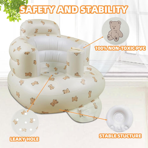 3-36 AGITVPS Upgrade Inflatable Baby Seat with Tray for Babies Months, Built in Air Pump Bumbo Seat with Tray, Baby