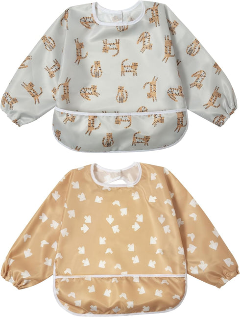 Little Dimsum Baby Bib with Pocket Waterproof Toddler Bibs Infant Feeding Bibs