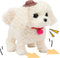 Cuteoy Walking White Dog Stuffed Animal - Talking Educational Plush Puppy Toy for Boys & Girls