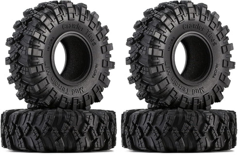 INJORA 1.0 Kraken Claw Crawler Mud Terrain Tires, 4PCS for SCX24 Bronco Gladiator C10 JLU Deadbolt B17 Axial 1/24 1/18