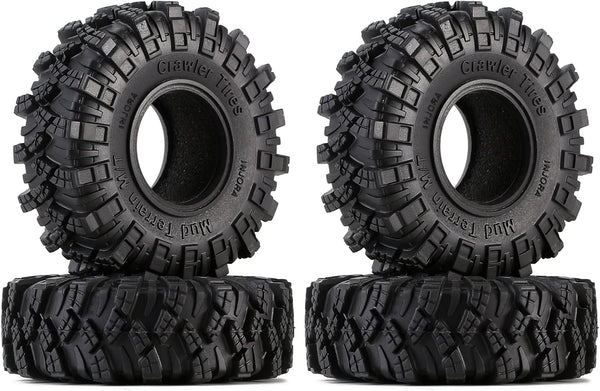INJORA 1.0 Kraken Claw Crawler Mud Terrain Tires, 4PCS for SCX24 Bronco Gladiator C10 JLU Deadbolt B17 Axial 1/24 1/18