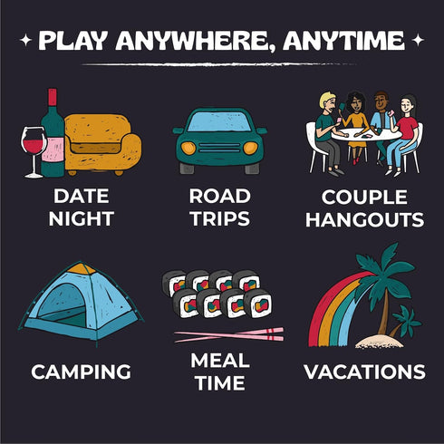 Conversation Cards - Couple Card Game for Date Nights & Travel Adventures | 200 Questions & 2 Wild Cards
