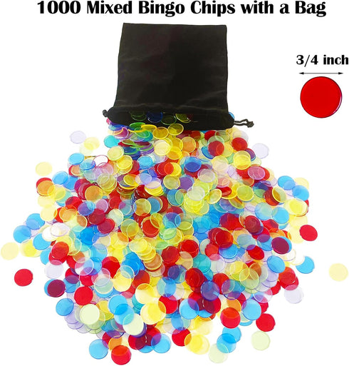 Set 8" Bag,100 Cards,1000 Chips,75 Yuanhe Complete Bingo Game - Includes Metal Round Cage with Big Storage Bingo