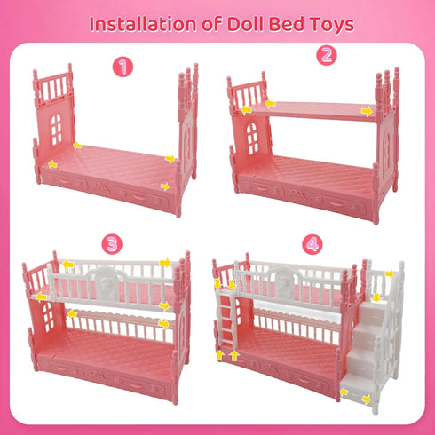 SwankyStyle 6 Pcs Adorable Mini Baby Dolls with Cute Animal Outfits & bunk Bed , Realistic Mini Babies & Dolls