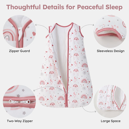18-24 2.5 2-Way Baby Sleep Sack Months, TOG Cotton Winter Baby Wearable Blanket with Zipper, Warm Soft Sleeping Bag