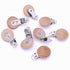 10Pcs 30mm (1.18") Natural Wood Pacifier Holder Round Beech Metal Teether Wooden Beads Suspender Clips DIY Accessories