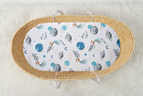 4 Pack 18 36 Inch,Stretchy Bassinet Sheet Cradle Sheet Fitted x Ultra Soft Sun/Forest Deer/Space/Dinosaur