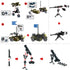 WW2 Pack 282 Set 6 Feleph Military Vehicles Weapons Pieces US Army Building Block Toy WWII Car Tricycle Gear Helmets