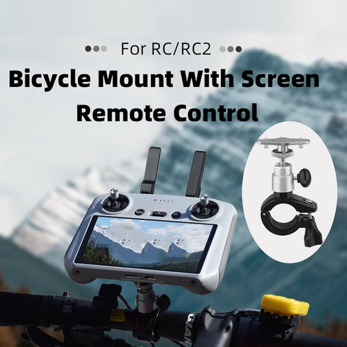 Bike Holder Mount Adapter for DJI RC/RC2 Controller Bike Bicycle Handlebar Mount Holder Clamp Clip Base Compatible for DJI Mini 4 Pro/Mini 3 Pro Drone with Screen Remote Control 1/4 Screw