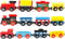 Wondertoys Wooden Train Cars - 12 PCS Magnetic Train Set with 3 Engines and Storage Bag for Toddlers