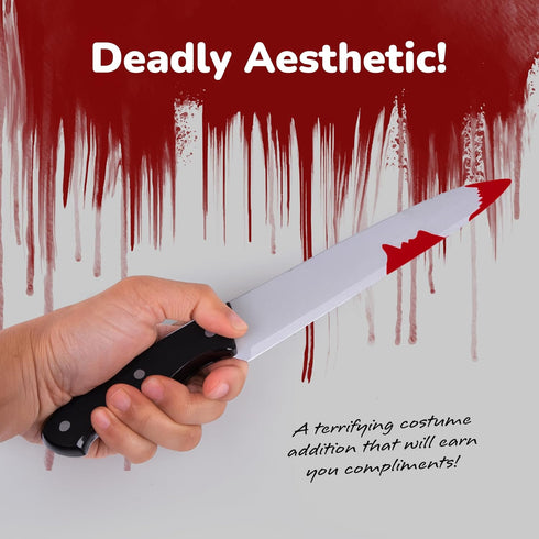 Set Set Set ArtCreativity Fake Bloody Knife for Halloween - Bloody Knife Prop with Meat Cleaver and Kitchen Knife - Two