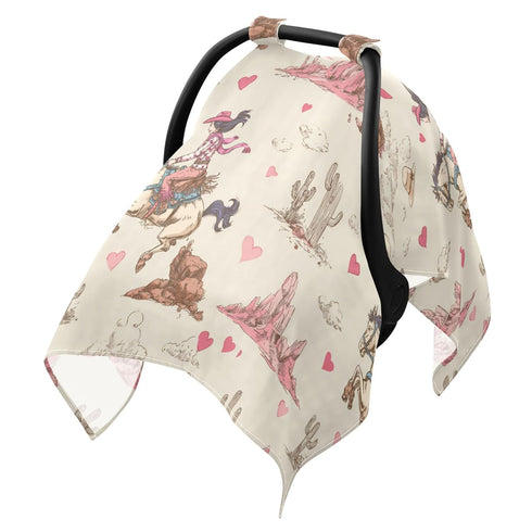Mazeann Western Cowgirls Retro Car Seat Cover Baby Breathable Soft Infant Carseat Covers