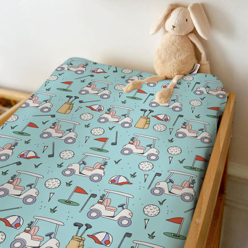 ZoUbqchY 32''16'' Blue Golf Changing Pad Covers for Baby Girls Boys Sports Golfing Fitted Changing Table Cover Mats