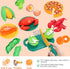 80PCS Sets Set Cutting Play Food for Kids Kitchen, Fake Food Toys with Storage Bag, Toy Food Pretend