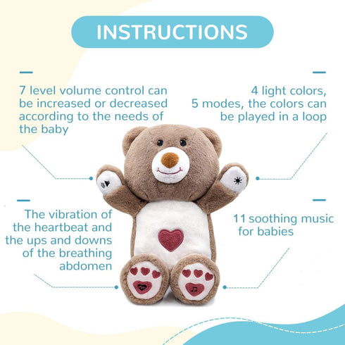 0-6 DEARBABY Baby Sleep Soother,Newborn Essentials Stuff Toys Months, Christmas Girl Gifts Sound Machine for Nursery