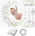 Wildflower Baby Monthly Blanket for Girls, Boho Floral Moon Nursery Decor, Babys