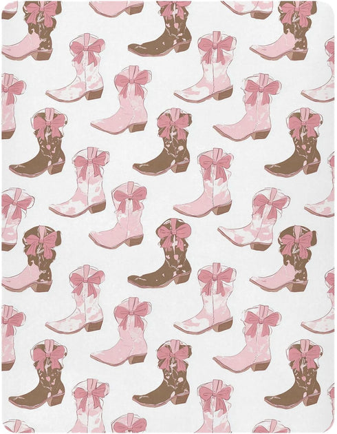 Sheet,52x28IN Pfrewn Crib Sheets for Boys Girls Cowgirl Boot Pink Fitted Crib Sheet Fits Standard Crib Mattress Pads