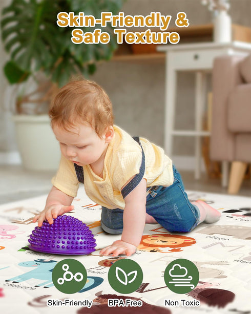 47" 47" TINYHARBO Premium Foam Baby Play Mat x Removable & Machine Washable Cover, Extra Thick Padding Playpen Mat