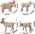Animal Figures 4pcs Plastic White Goat Animals Action Model Science Project, Learning Educational Toys, Birthday Gift, Cake Topper, for Kids