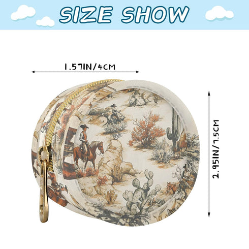 YETTASBIN Vintage Western Desert Portable Pacifier Holder Case with Metal Hook Buckle & Zipper for Diaper Bag