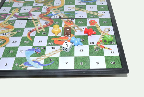 Snakes & Ladders Game, 10x10 Board with 100 Squares, Extendable Family Desk Game
