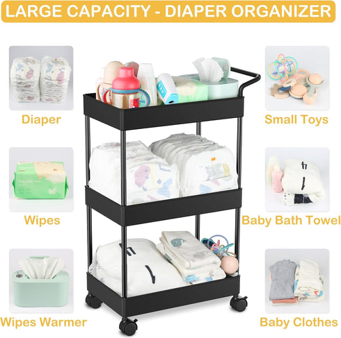 Volnamal Baby Essentials Organizer - Diaper Caddy for Changing Table & Crib