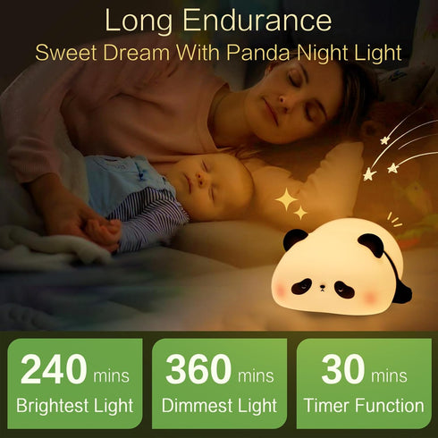 Dimmable YR YRHH-PET Panda Cute Night Light, Squishy Panda Kids Lamp, Rechargeable Animal Light Decor, Pandas Gifts
