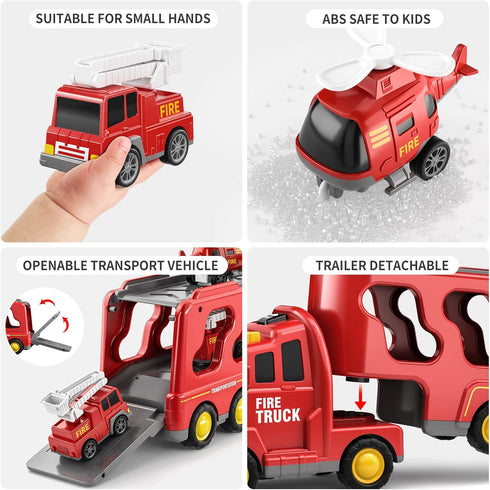 3-5 3 4 5 6 7, Set, 4-6 TEMI Fire Trucks Boy Toys for Toddlers Year Old - Firetruck Toys for Kids Transport Vehicle