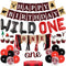 Sursurprise Lumberjack First Birthday Party Decoration, Buffalo Plaid Happy 1st Birthday Banner for Baby Girl Boy