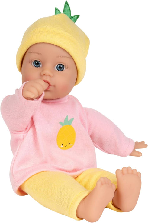 ADORA 11" Soft Cuddly Baby Doll - Blue Eyes, Blonde Hair, Bottle, Beanie, Pink/Yellow - Amazon Exclusive