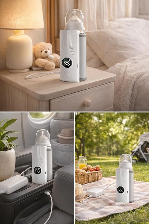Portable Bottle Warmer for Travel, Fast Heating,Long Battery Life & Large Capacity for Baby Outdoor Travel and Various