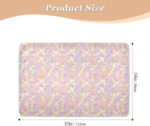 siphylline 52" 34" Purple Geometric Giraffe Extra Large Resuable Bed Underpads Highly Absorbent Baby Diaper Changing