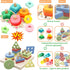 WOOD CITY Stacking Toys for Toddlers 1-3, Montessori Shape Sorter Baby Toys, Educational Puzzle Toys