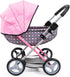 18 Bayer Doll Pram Carriage, Foldable Stroller for Dolls up to in with Blanket, Pillow & Handbag
