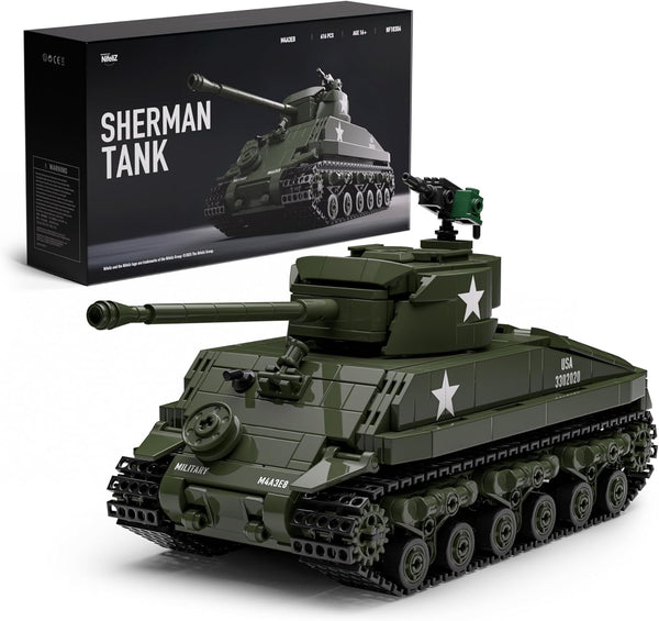 Nifeliz Sherman Military Tank Building Set for Adults, Collectible WW2 Military Model