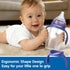 Pack 4 Baby Bottle Handles for Lansinoh Bottles, Bottle Holder for Baby Self Feeding, Bottle Feeding Holder, Purple