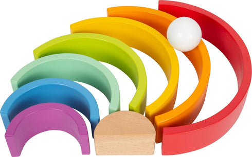 Wooden Rainbow Building Blocks with Ball (Large) by Small Foot, Educational Game for Toddlers