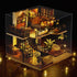 LannsoDIY Dollhouse Miniature Wooden Furniture Kit, Dust Proof Cover and Music Box, Handmade Wooden Dollhouse Toys