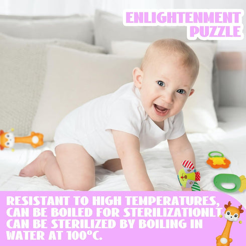 30 Pcs High Contrast Baby Toy Gift Set for Infants - Rattles, Teething Toys & Wrist Socks