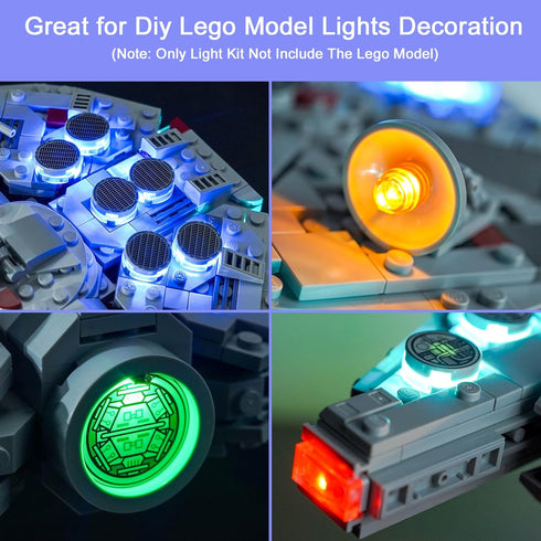 Upgraded LED Light Kit for Lego New Hope Millennium Falcon Building Set, Compatible with Lego 75375 (Model Not Included)