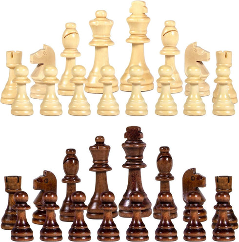 AMEROUS Wooden Chess Pieces Only, Tournament Staunton Wood Chessmen with 3.5 inches King