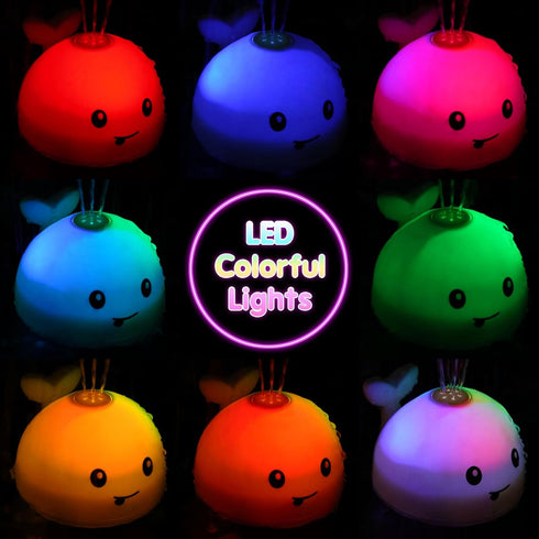 1-3, 6-12 1 Gigilli Baby Girl Bath Toys, Light Up Whale Sprinkler Bath Toys for Kids Ages Pool Water Table Bathtub