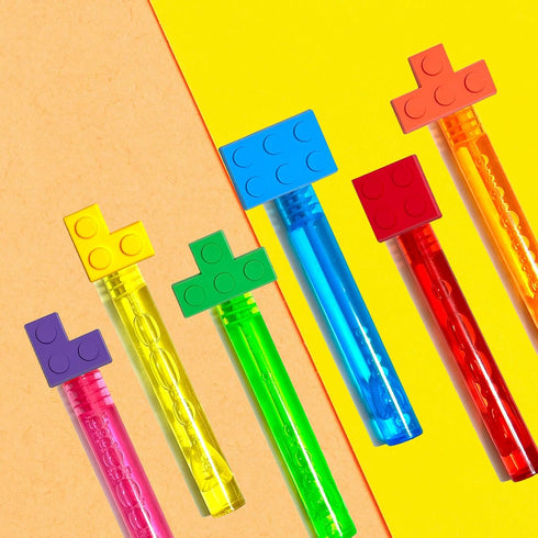 uoyoi Favors,24Pcs Building Blocks Party Building Blocks Bubble Wands for Kids,Cute Bubble Wand for Birthday Party