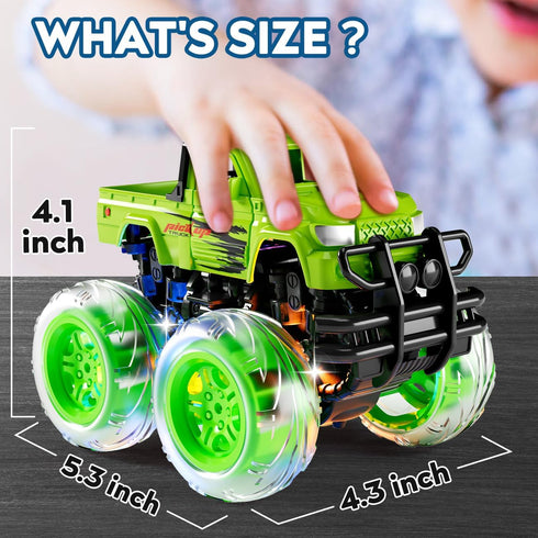 2-4 3-5,Boy 3-6,Toy 1-3,Jam 1-3 iValea Monster Trucks Toys for Toddlers Boys: Light-up Wheels for Kids Age Years