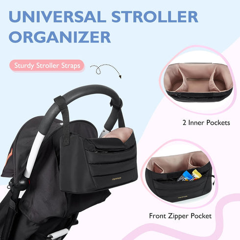 mommore Diaper Bag Tote with Stroller Organizer Puffer Bag Large Capacity Baby Bag with Changing Pad for Travel