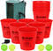 OLSA Yard Pong Games, Giant Outdoor Game with 12 Buckets, Balls, Carrying Bag for Beach Camping Lawn Fun