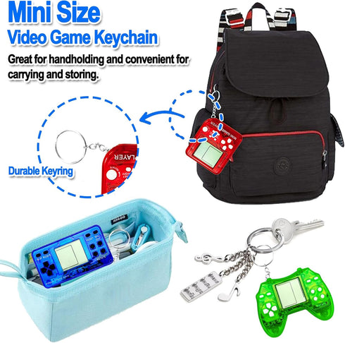 Video Game Party Favors - Keychain Birthday Gaming Gifts, Mini Game Console for Kids (12Pcs)