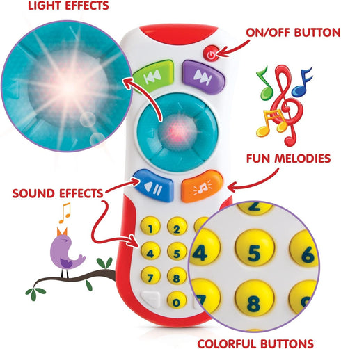 Baby Remote Control Toy for 3 Months & Up - Light Up Toy with Fun Sounds & Music - Perfect Baby Gift